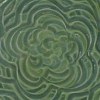 Flower Pattern in Transparent Emerald Green