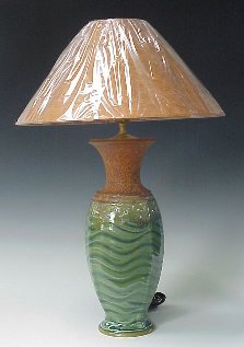 Lamp using Wavy Pattern in Transparent Emerald Green